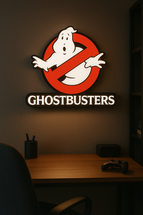 Ghostbusters LED Lightbox | İkonik Film Dekoru, Duvar & Masaüstü Aydınlatma