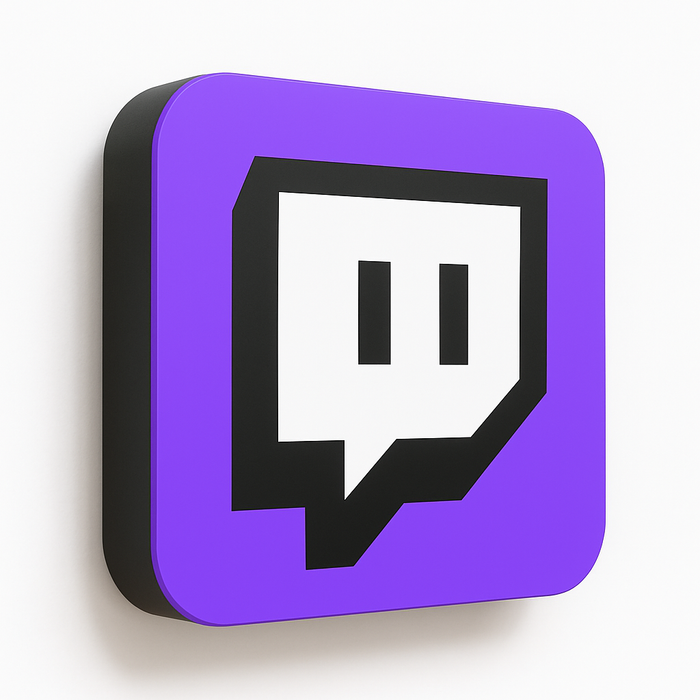 Twitch LED Duvar & Masa Lambası – Yayıncı & Gamer Odası Dekor Işığı (22×19 cm)