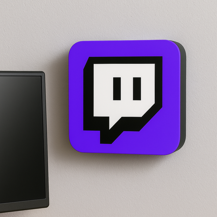 Twitch LED Duvar & Masa Lambası – Yayıncı & Gamer Odası Dekor Işığı (22×19 cm)