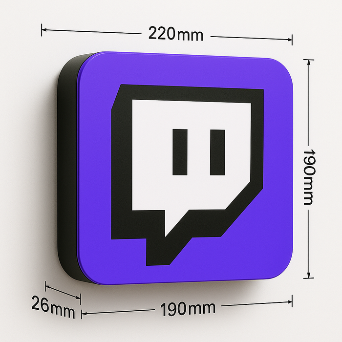 Twitch LED Duvar & Masa Lambası – Yayıncı & Gamer Odası Dekor Işığı (22×19 cm)