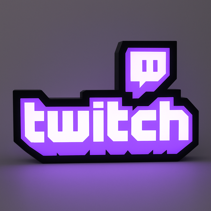 Twitch LED Masa Lambası – Yayıncı & Gamer Odası Dekor Işığı