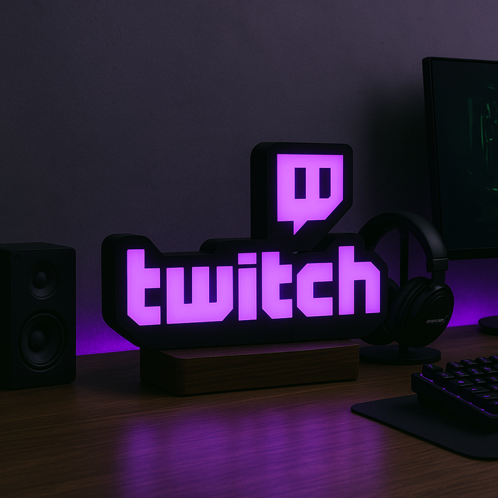 Twitch LED Masa Lambası – Yayıncı & Gamer Odası Dekor Işığı