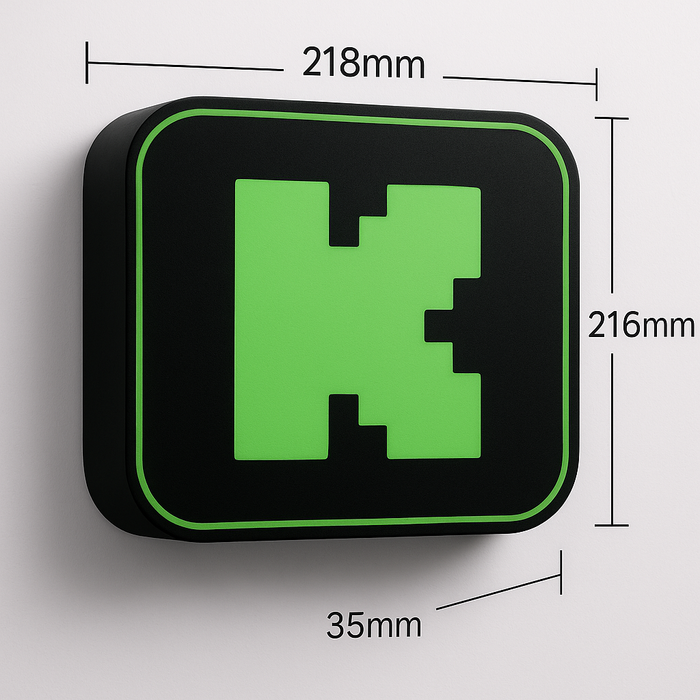 Kick LED LightBox – Gamer & Yayıncı Odası Duvar Işığı (22×22 cm)