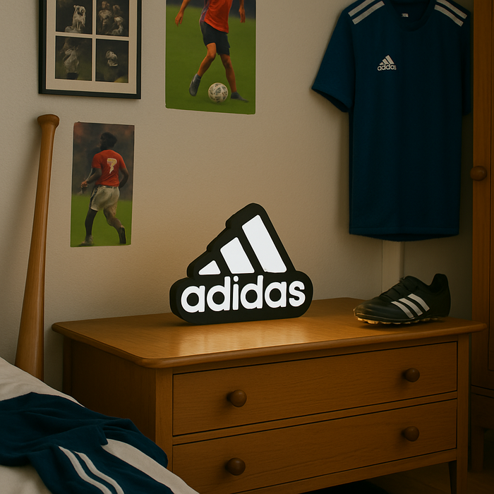 Adidas LED Lightbox | Spor Odası Dekoru, Masaüstü & Duvar Aydınlatma