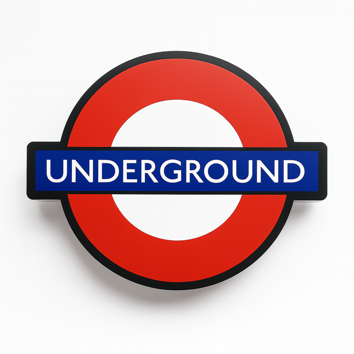 Underground Işıklı Duvar Dekoru | LED Lightbox Retro Metro Tabelası